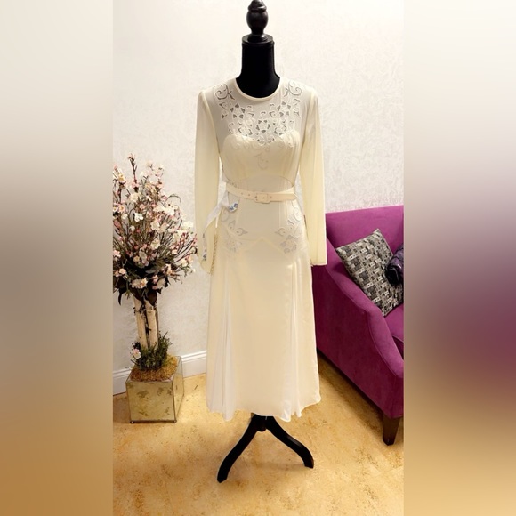 Self-Portrait White Embellished Dress - Picture 1 of 3